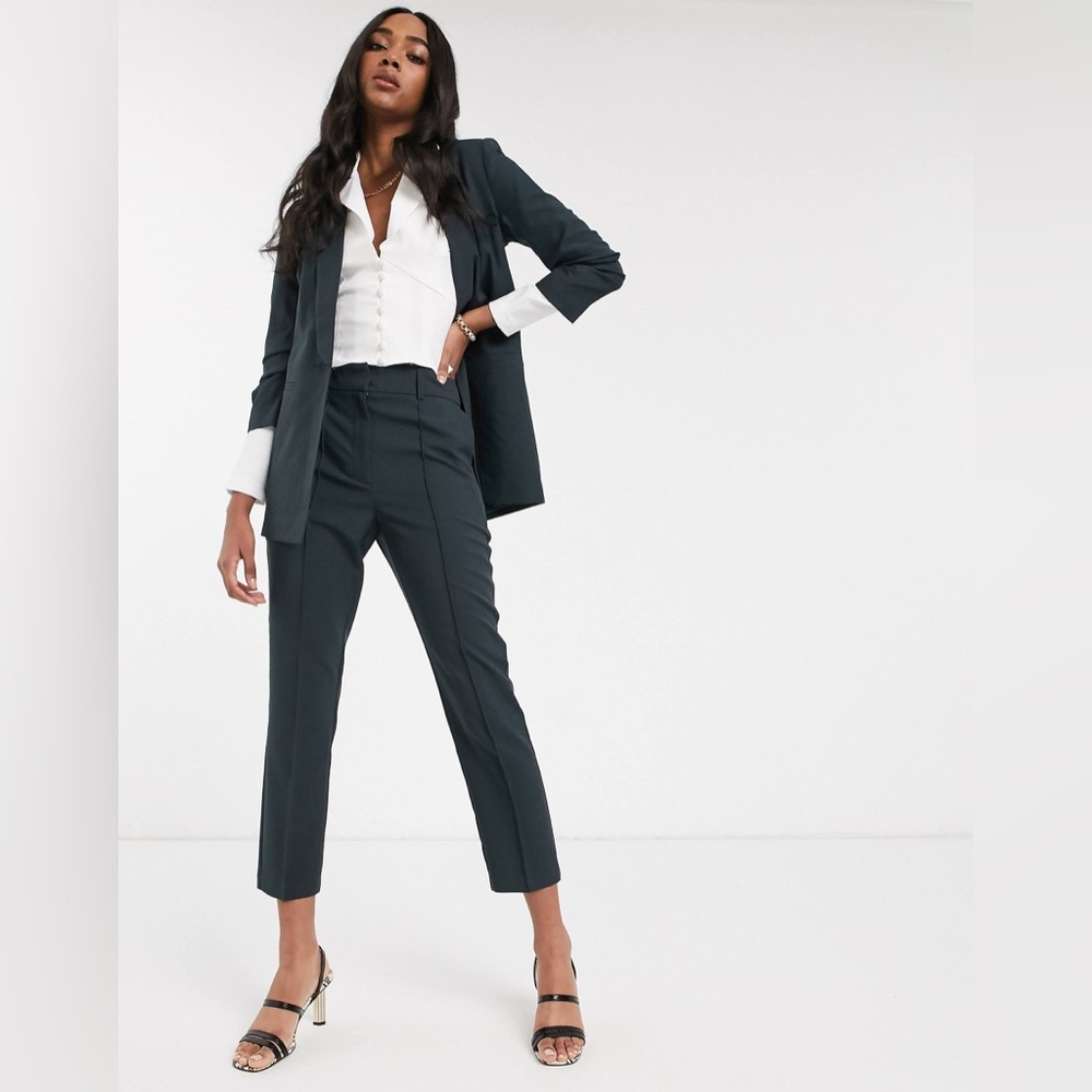ASOS Tailored Cigarette Trousers in Forest Green - Size US 4